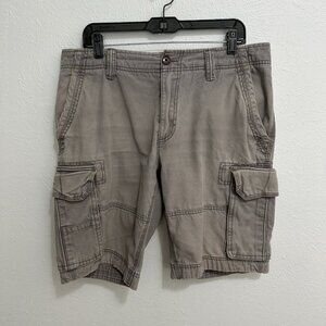 Fat Face Cargo Shorts Mens 34 Khaki‎ Army Military Combat Utility Canvas Y2K Zip